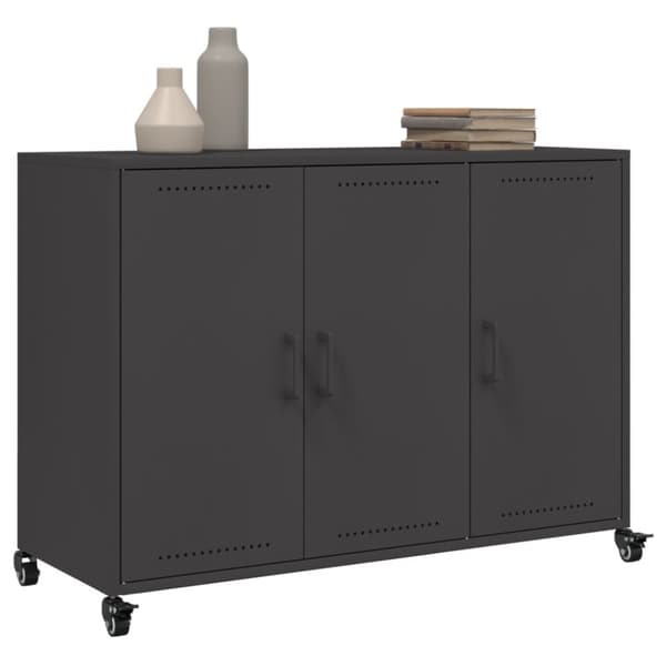 vidaXL Skjenk svart 100,5x39x72 cm stål