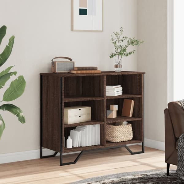 vidaXL skænk 91x35,5x74,5 cm konstrueret træ brun egetræsfarve