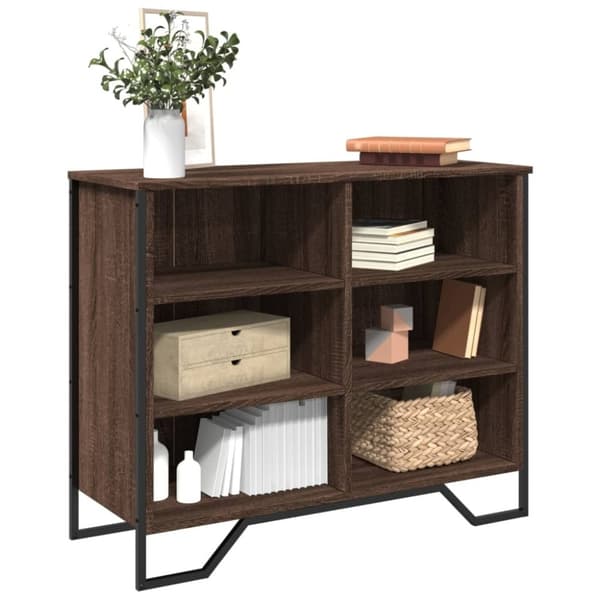 vidaXL skænk 91x35,5x74,5 cm konstrueret træ brun egetræsfarve