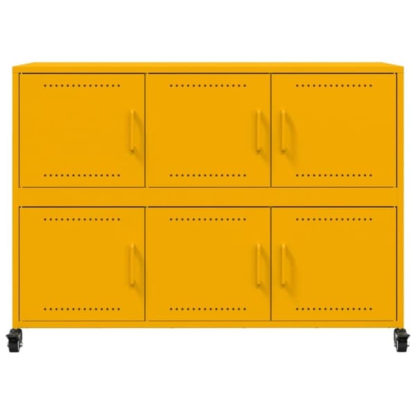 vidaXL Yöpöytä sinapinkeltainen 100,5x39x72 cm teräs