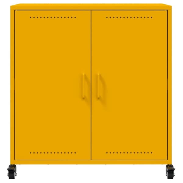 vidaXL Yöpöytä sinapinkeltainen 68,5x39x72 cm teräs