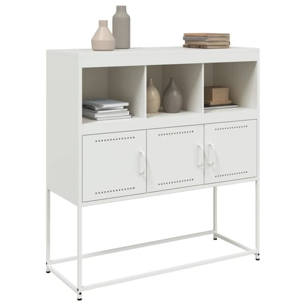 vidaXL skænk 100,5x39x107 cm stål hvid