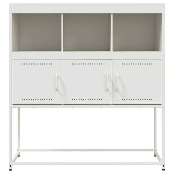 vidaXL skænk 100,5x39x107 cm stål hvid