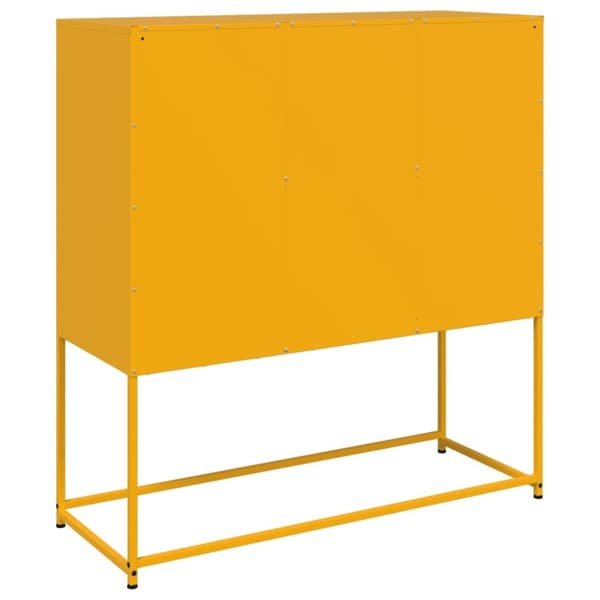 vidaXL skænk 100,5x39x107 cm stål sennepsgul