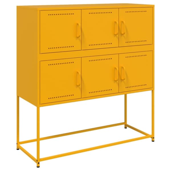 vidaXL skænk 100,5x39x107 cm stål sennepsgul