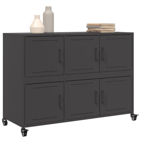 vidaXL skænk 100,5x39x72 cm stål sort