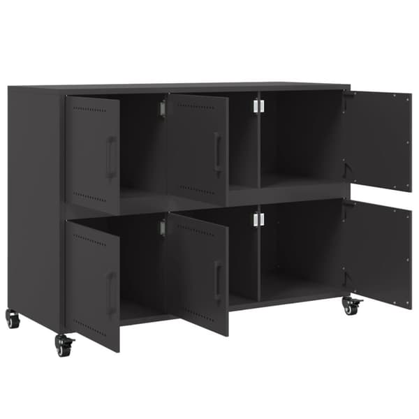 vidaXL skænk 100,5x39x72 cm stål sort