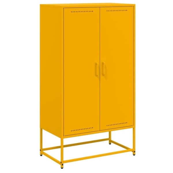 vidaXL Kaappi sinapinkeltainen 68,5x38,5x123,5 cm teräs