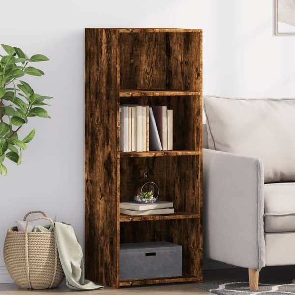 vidaXL reol 45x41x124 cm konstrueret træ røget egetræsfarve