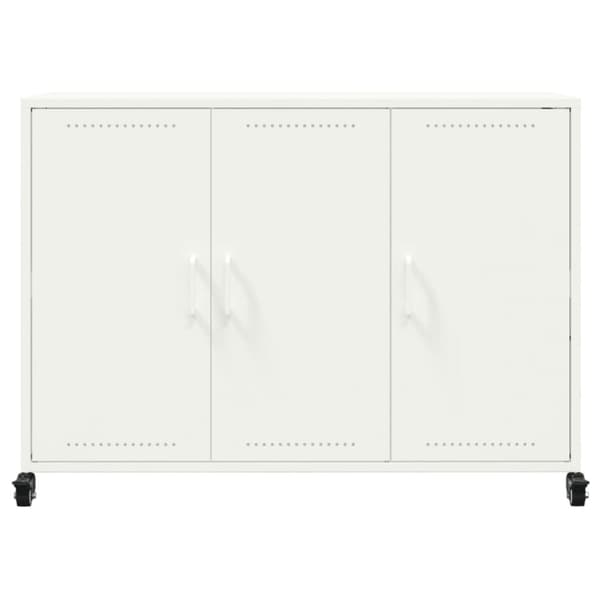vidaXL Skjenk hvit 100,5x39x72 cm stål
