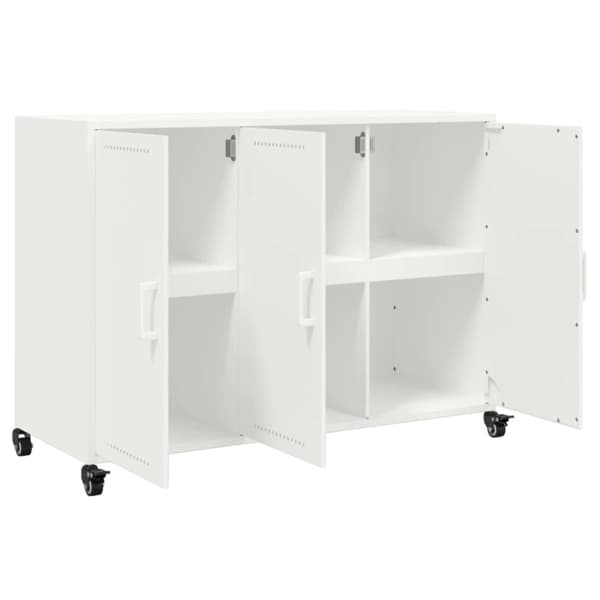 vidaXL Skjenk hvit 100,5x39x72 cm stål
