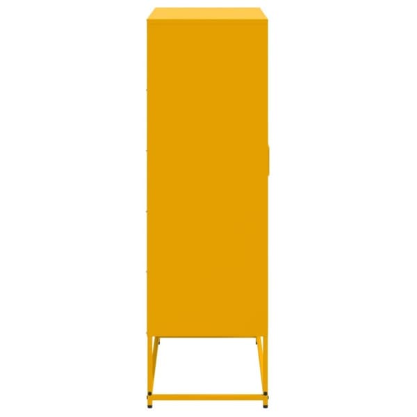 vidaXL Highboard sennepsgul 68,5x38,5x123,5 cm stål