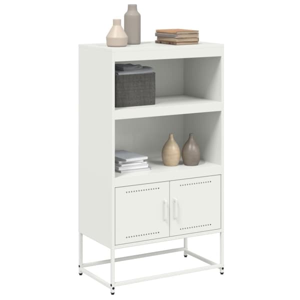 vidaXL Highboard hvit 68,5x38,5x123,5 cm stål