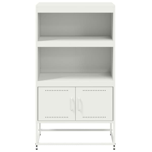 vidaXL Highboard hvit 68,5x38,5x123,5 cm stål