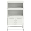 Miniatyrbilde 7 av 11: vidaXL Highboard hvit 68,5x38,5x123,5 cm stål