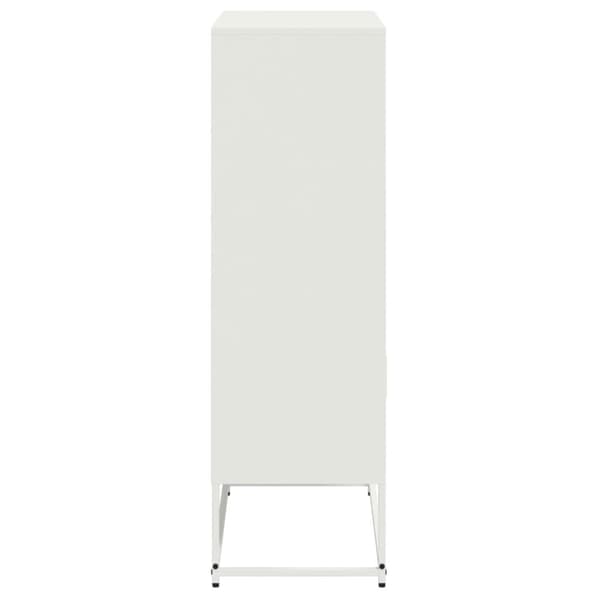 vidaXL Highboard hvit 68,5x38,5x123,5 cm stål