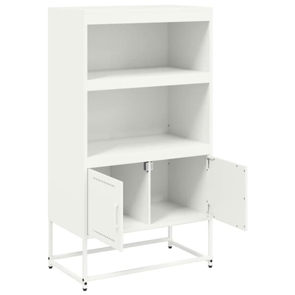 vidaXL Highboard hvit 68,5x38,5x123,5 cm stål