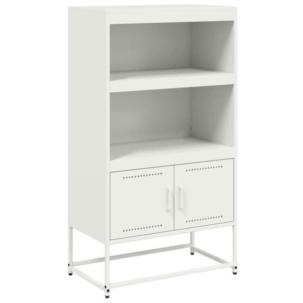 vidaXL Highboard hvit 68,5x38,5x123,5 cm stål