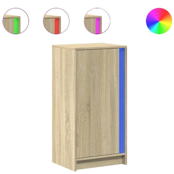 vidaXL Skjenk med LED sonoma eik 42,5x34x85 cm konstruert tre