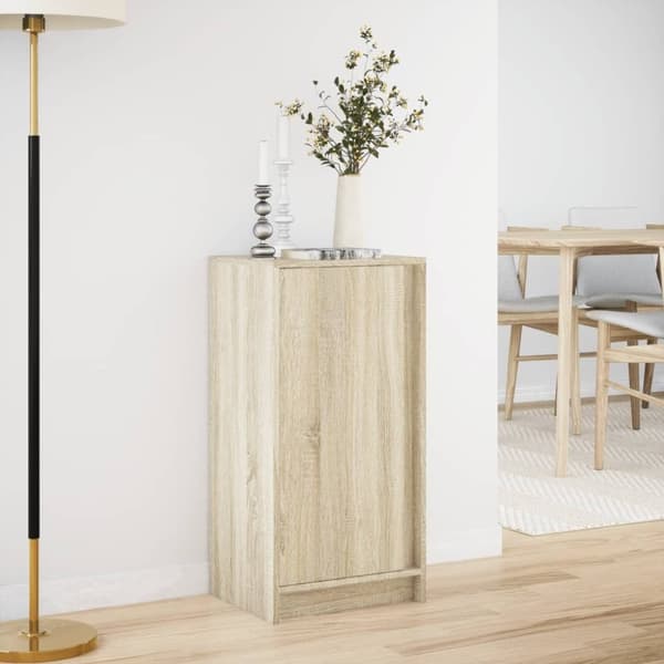 vidaXL Skjenk med LED sonoma eik 42,5x34x85 cm konstruert tre