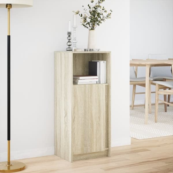 vidaXL Skjenk med LED sonoma eik 42,5x34x100 cm konstruert tre