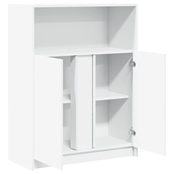 vidaXL Skjenk med LED hvit 77x34x100 cm konstruert tre