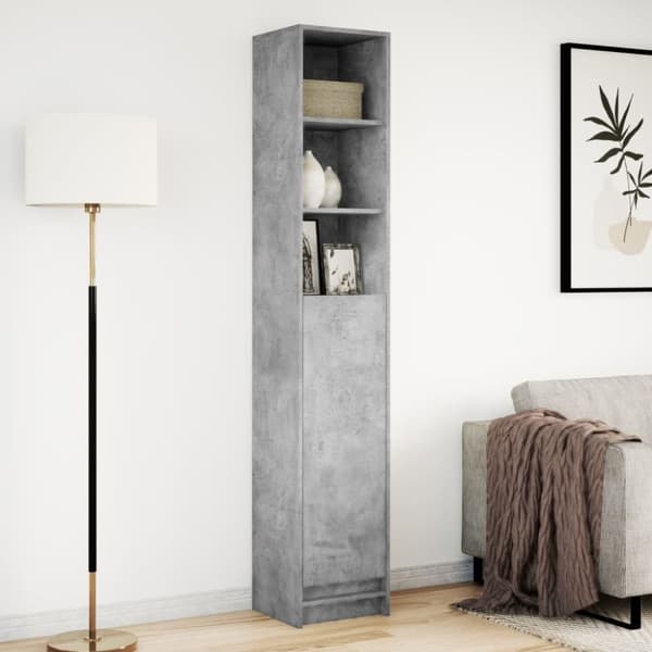vidaXL Skänk med LED betonggrå 36x32,5x200 cm konstruerat trä