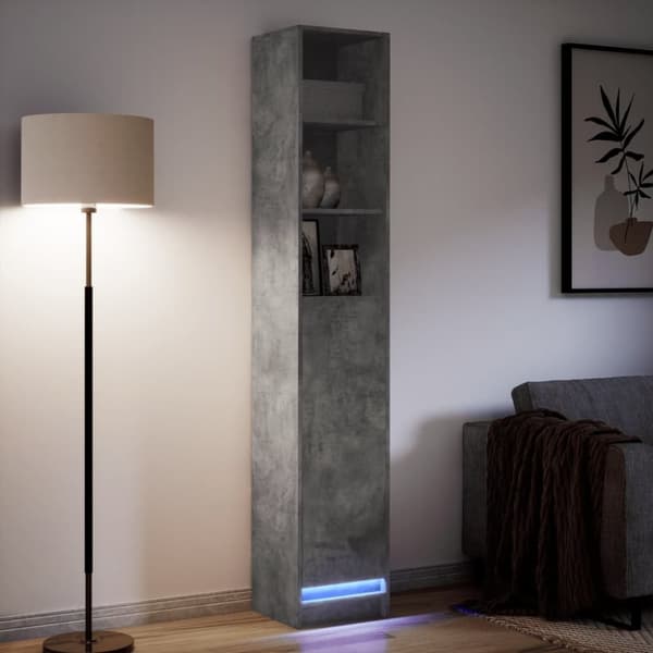 vidaXL Skänk med LED betonggrå 36x32,5x200 cm konstruerat trä