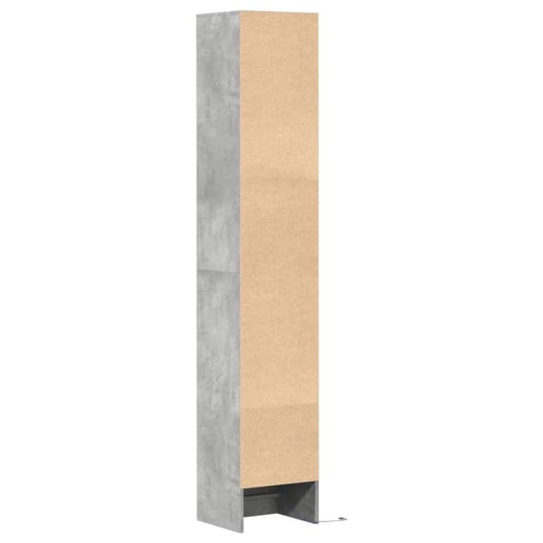 vidaXL Skänk med LED betonggrå 36x32,5x200 cm konstruerat trä
