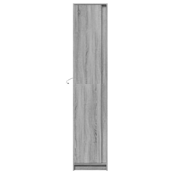 vidaXL Garderobe med LED grå sonoma 41,5x32,5x200 cm konstruert tre