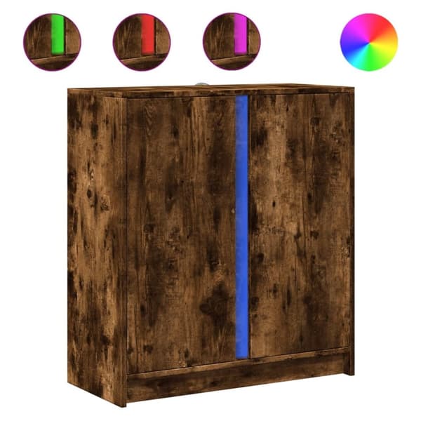 vidaXL Senkki LED-valoilla savutammi 77x34x85 cm tekninen puu