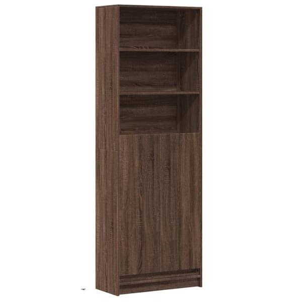 vidaXL Kaappi LED-valoilla ruskea tammi 69x32,5x200 cm tekninen puu