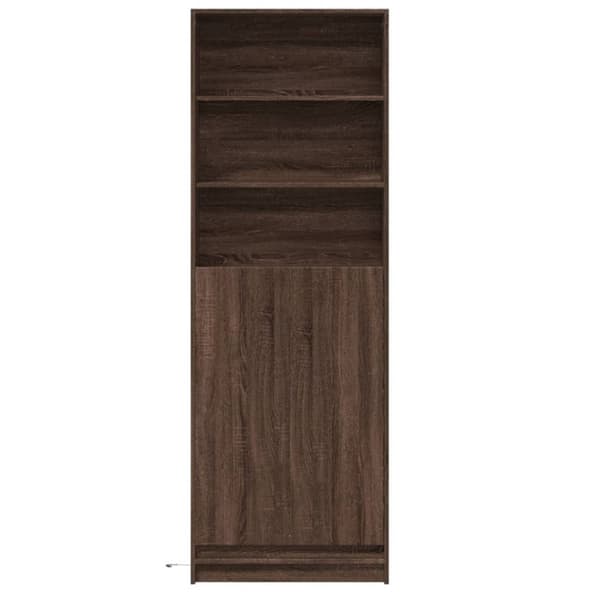 vidaXL Kaappi LED-valoilla ruskea tammi 69x32,5x200 cm tekninen puu