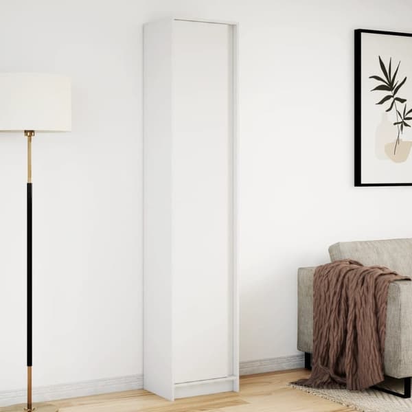 vidaXL skab med LED-lys 41,5x32,5x200 cm konstrueret træ hvid
