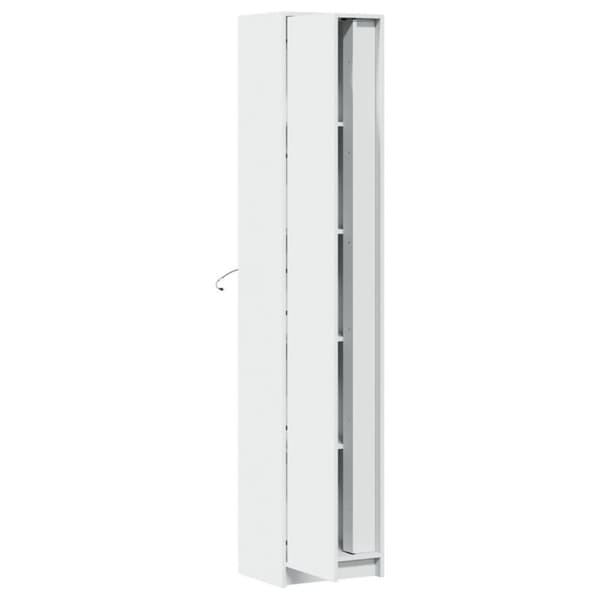 vidaXL skab med LED-lys 41,5x32,5x200 cm konstrueret træ hvid