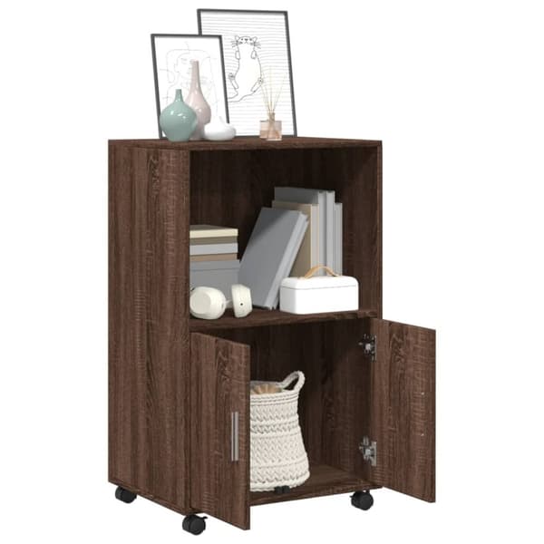 vidaXL rullebord 55x40x91 cm konstrueret træ brun egetræsfarve