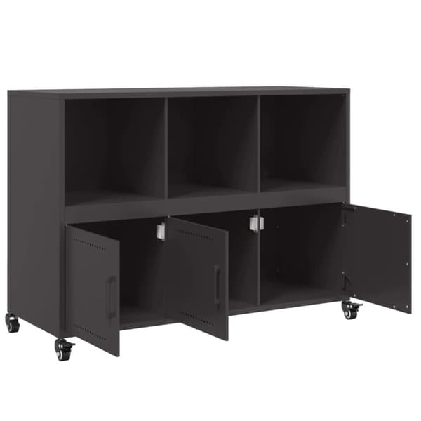 vidaXL Skänk svart 100,5x39x72 cm stål