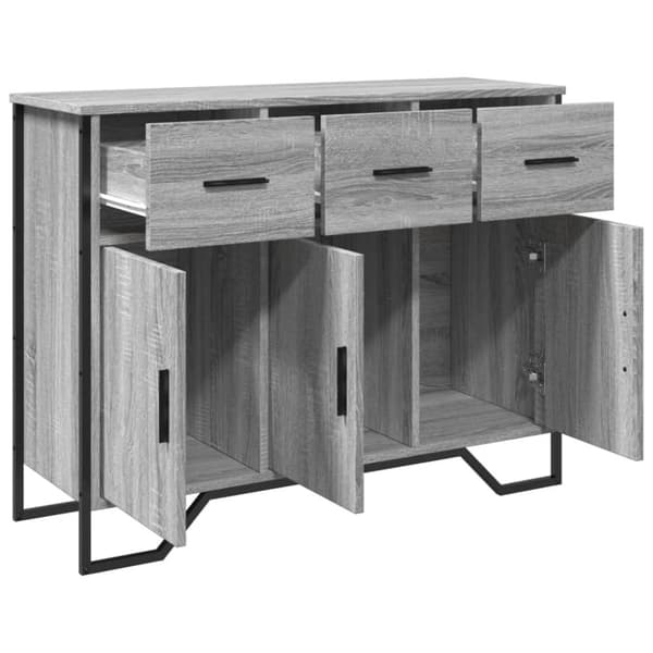 vidaXL skænk 97x32,5x74,5 cm konstrueret træ grå sonoma-eg