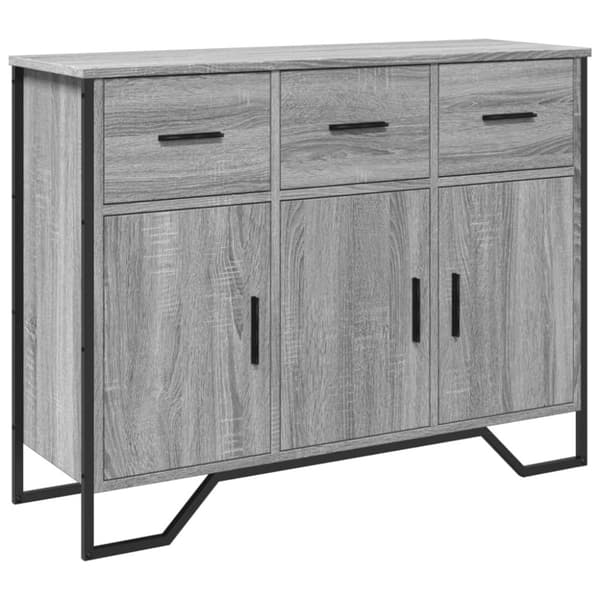 vidaXL skænk 97x32,5x74,5 cm konstrueret træ grå sonoma-eg