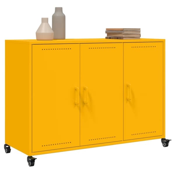 vidaXL Skjenk sennepsgul 100,5x39x72 cm stål