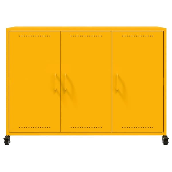 vidaXL Skjenk sennepsgul 100,5x39x72 cm stål
