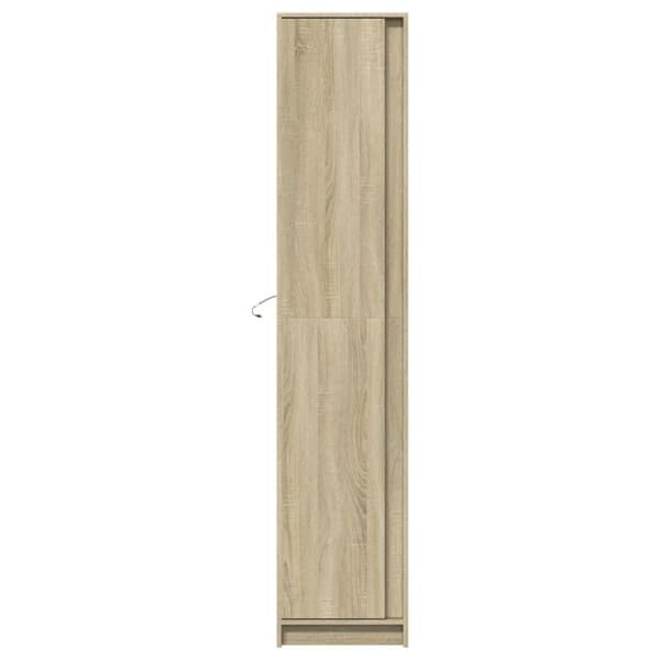 vidaXL skab med LED-lys 41,5x32,5x200 cm konstrueret træ sonoma-eg