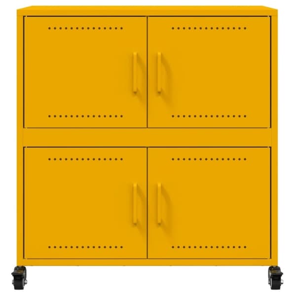 vidaXL Skjenk sennepsgul 68x39x72 cm stål