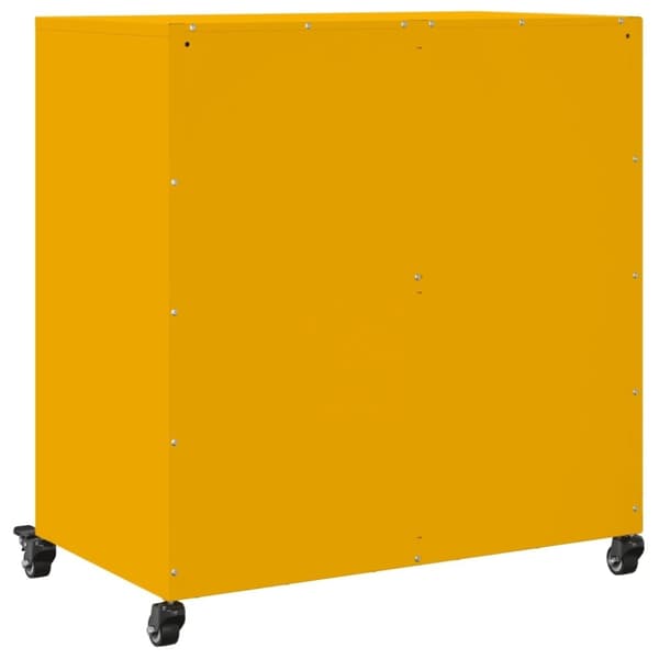 vidaXL Skjenk sennepsgul 68x39x72 cm stål