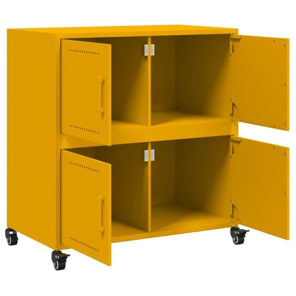 vidaXL Skjenk sennepsgul 68x39x72 cm stål
