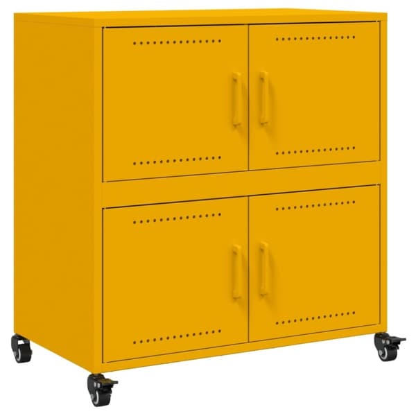 vidaXL Skjenk sennepsgul 68x39x72 cm stål