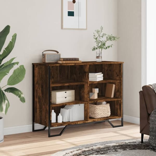 vidaXL skænk 101x35,5x74,5 cm konstrueret træ røget egetræsfarve