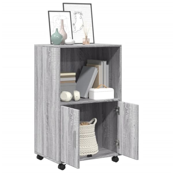vidaXL Rulleskap grå sonoma 55x40x91 cm konstruert tre