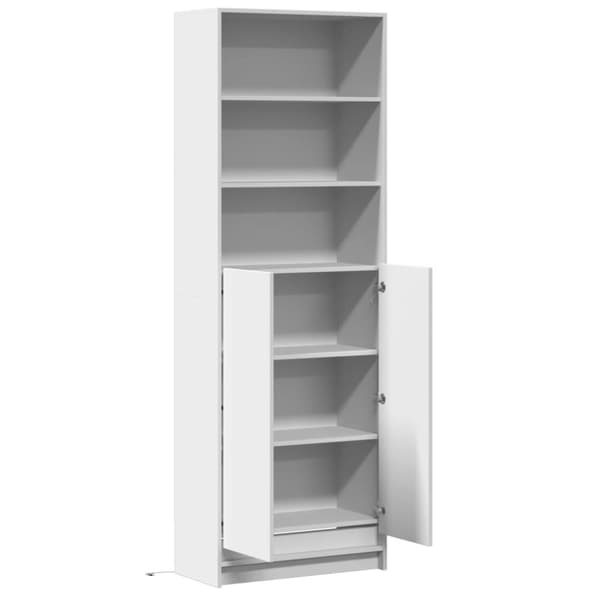 vidaXL Garderobe med LED hvit 69x32,5x200 cm konstruert tre
