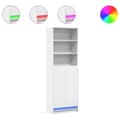 Miniatyrbillede 3 af 11: vidaXL skab med LED-lys 69x32,5x200 cm konstrueret træ hvid